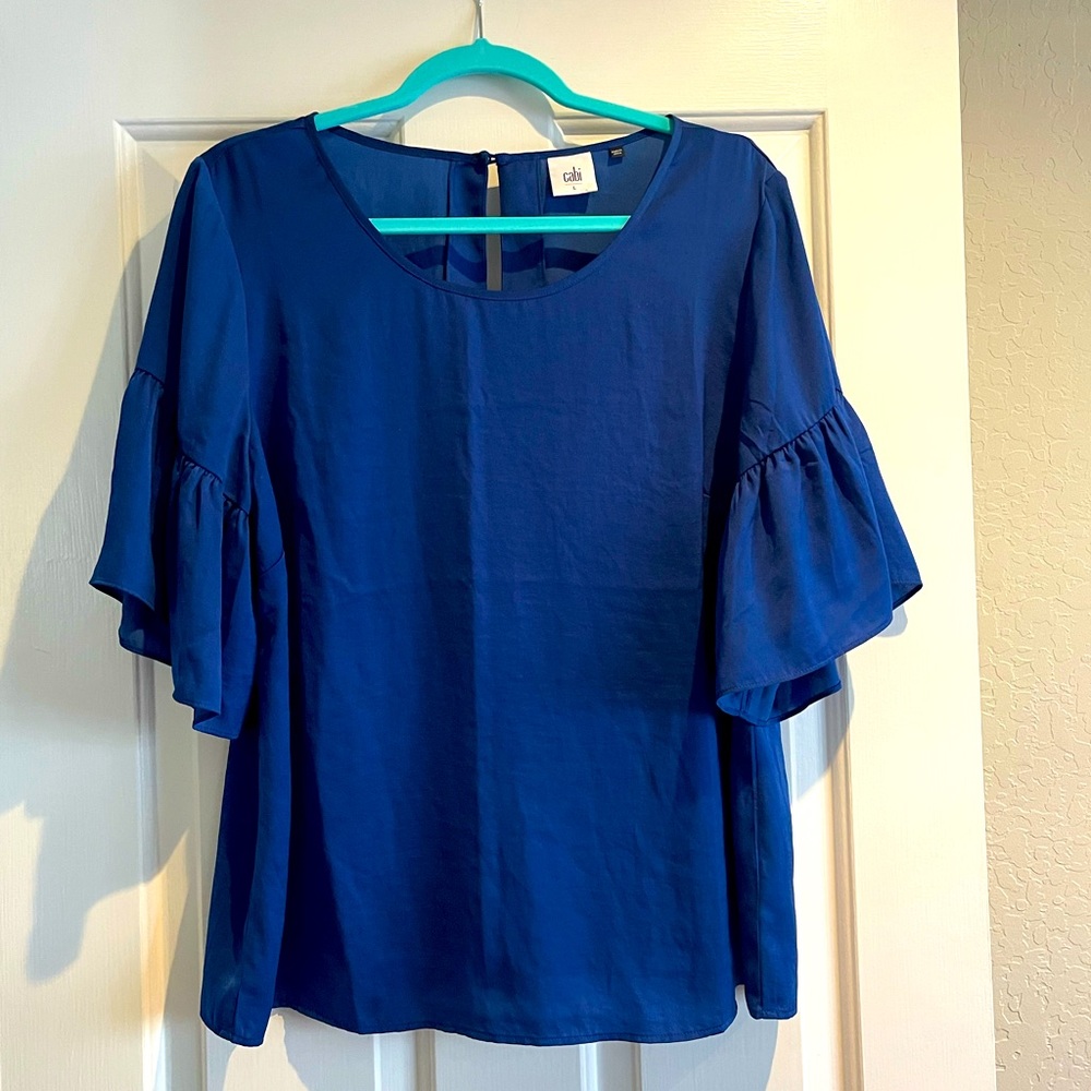 CAbi silky blue blouse